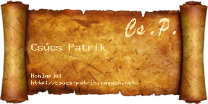 Csúcs Patrik névjegykártya