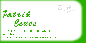 patrik csucs business card